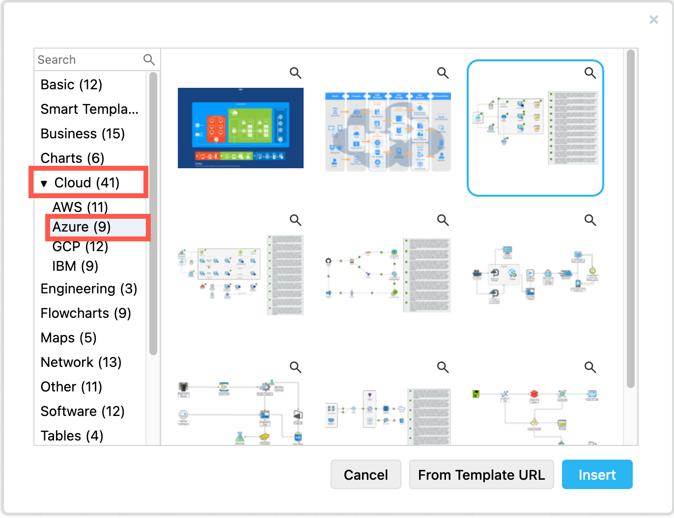 Start with a template for your Azure architecture diagram in draw.io