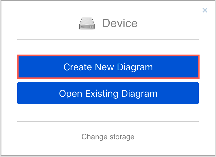 Click Create New Diagram to start a new diagram