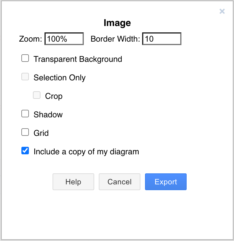 Export your diagram as an image to share it in an email or publish it on a webpage or in a document