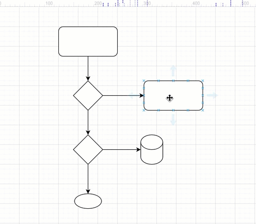 Draw  a floating connectors between shapes in draw.io