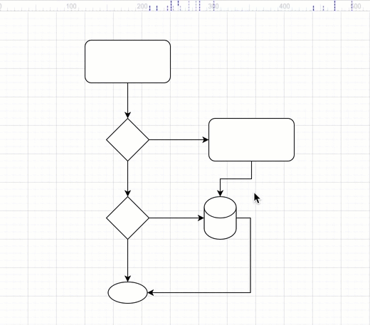 Change the path of a connector between shapes in draw.io