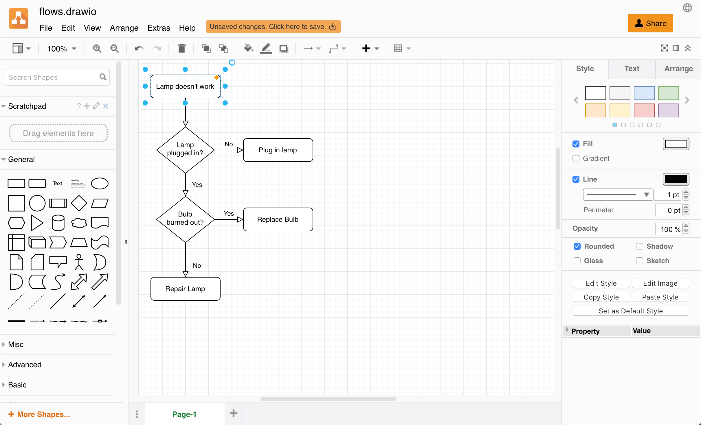 Start a new diagram from a template at draw.io