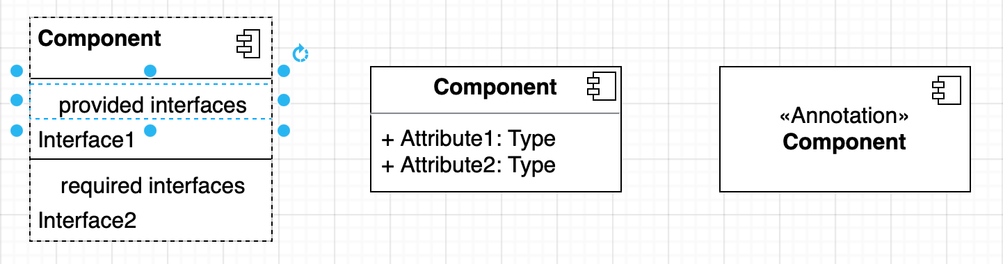 draw.io provides you with different styles of UML component shapes
