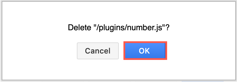 Click OK to confirm you want to uninstall the plugin