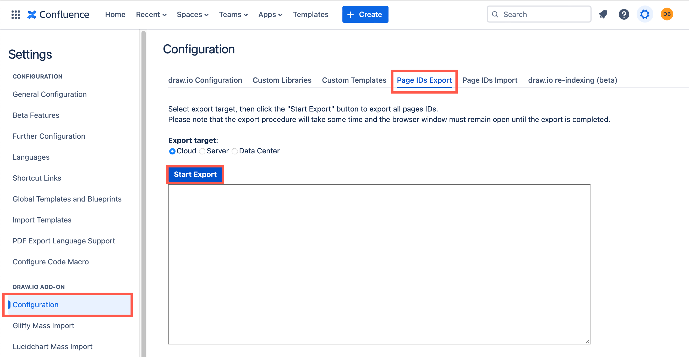 To make sure links in diagrams continue to work, export the page IDs from Confluence to correctly migrate