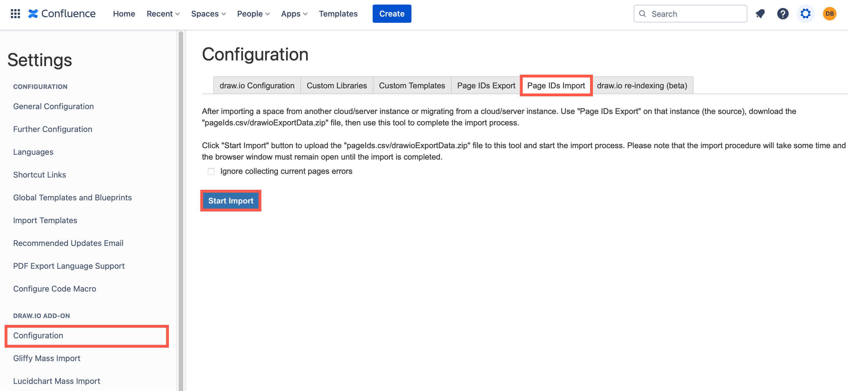 Import draw.io diagram data from another Confluence Cloud instance