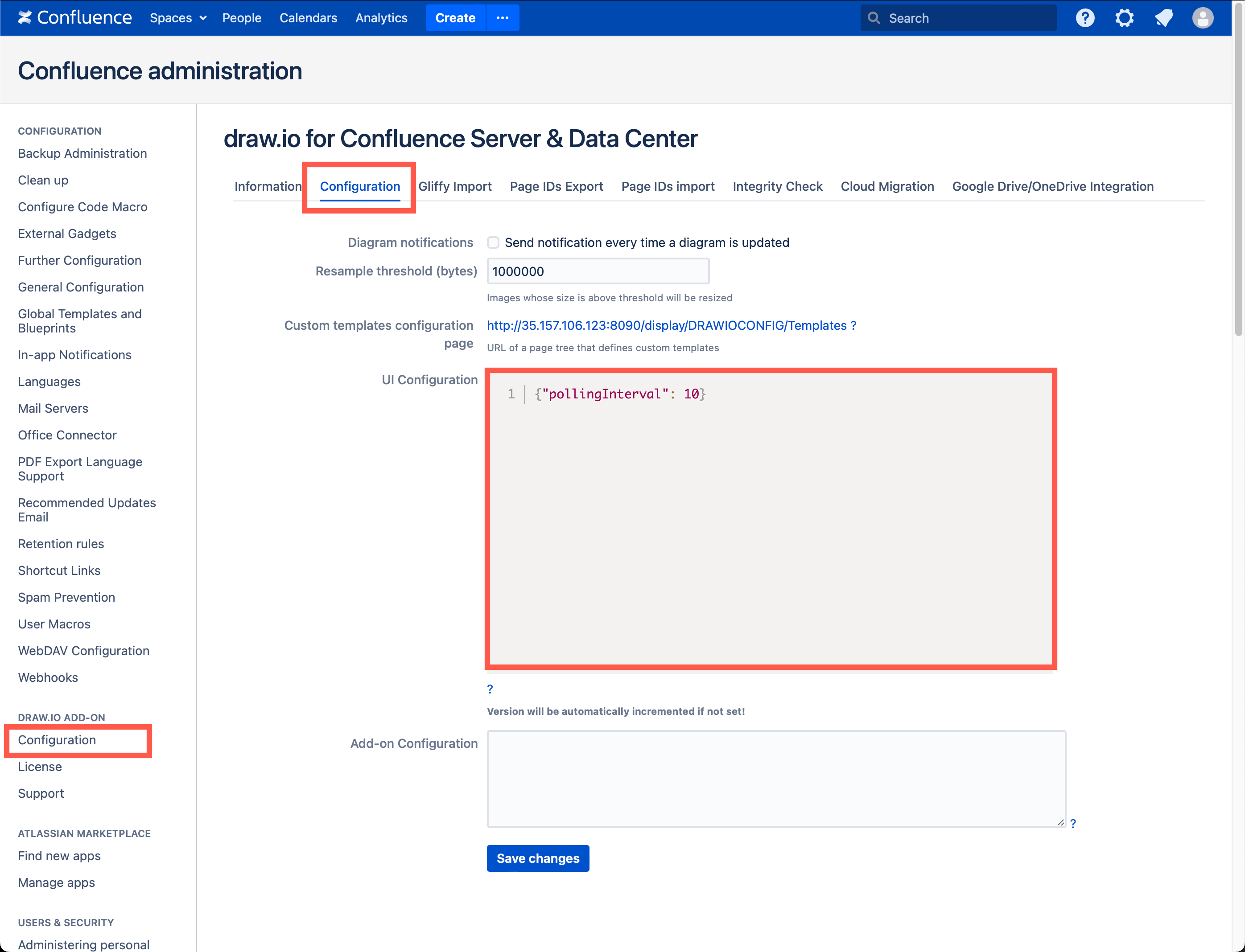 Set a faster polling interval for collaborative editing in Confluence DC 8.x via the app configuration in your Confluence administration