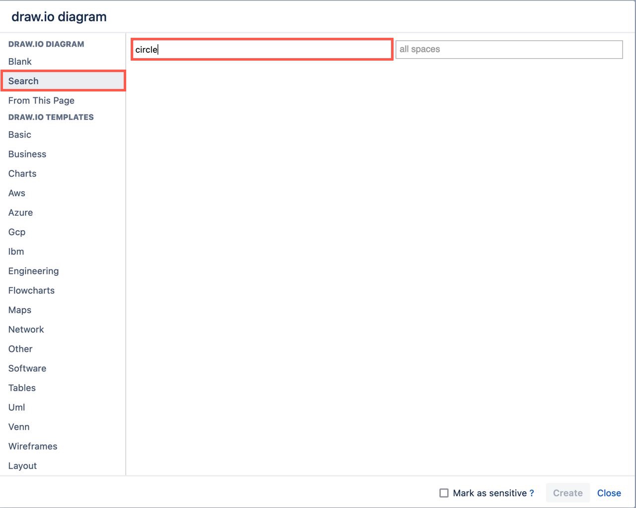 Diagram files that have the sensitive label will not be shown in the search results, even when you search for their exact filename