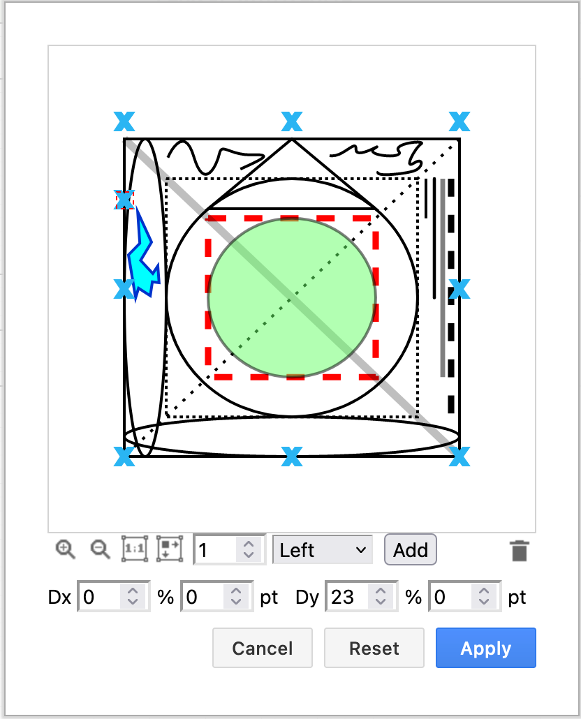 Edit the connection points visually, even on a custom shape with draw.io