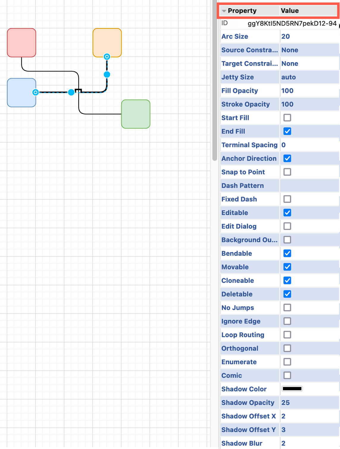 Manually style your connector using key=value pairs in the Edit Style dialog