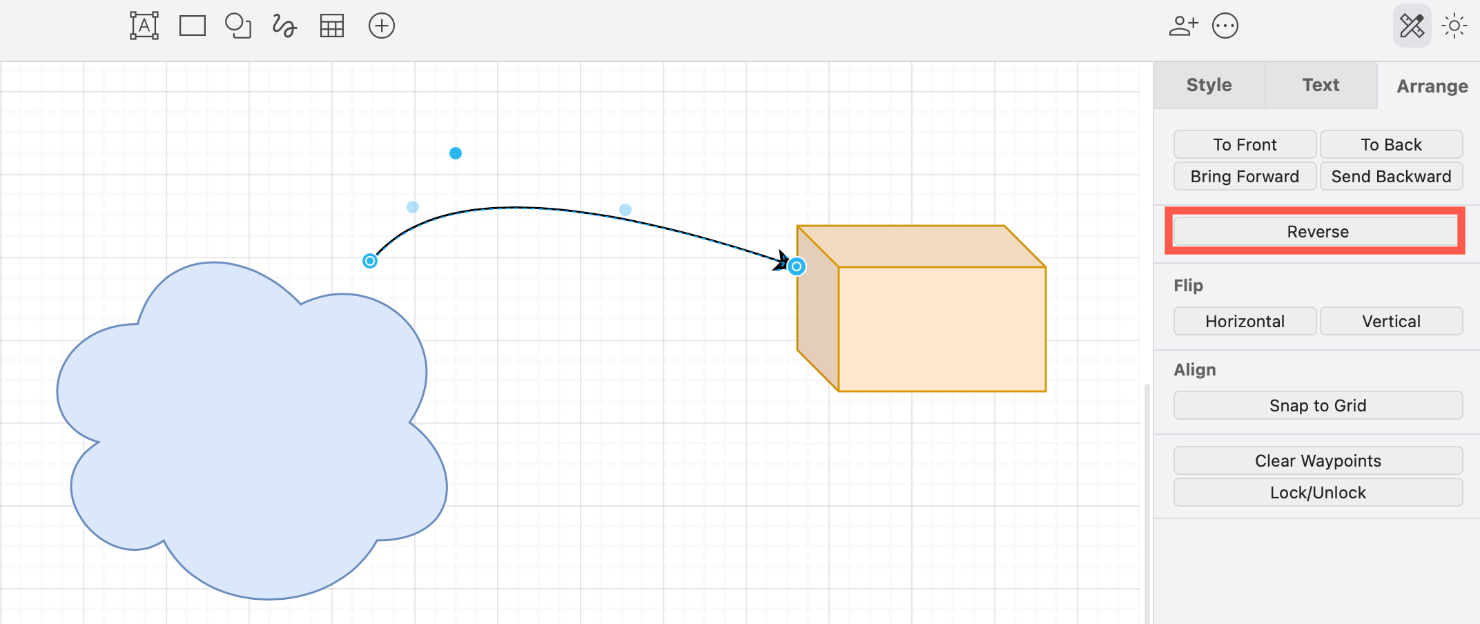 Hold down shift and drag one shape over another shape to swap them