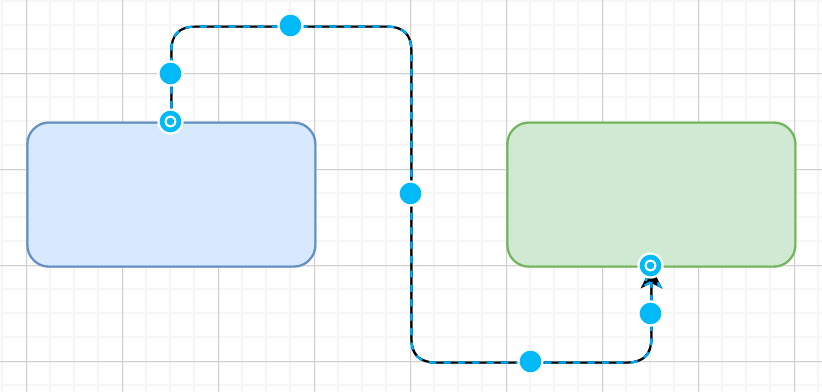 Use waypoints to change the path of your connector across the drawing canvas