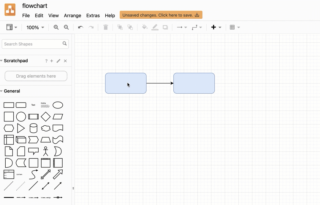 Select Extras > Copy on Connect from the menu in draw.io to draw flows and diagrams with repeating connected shapes faster