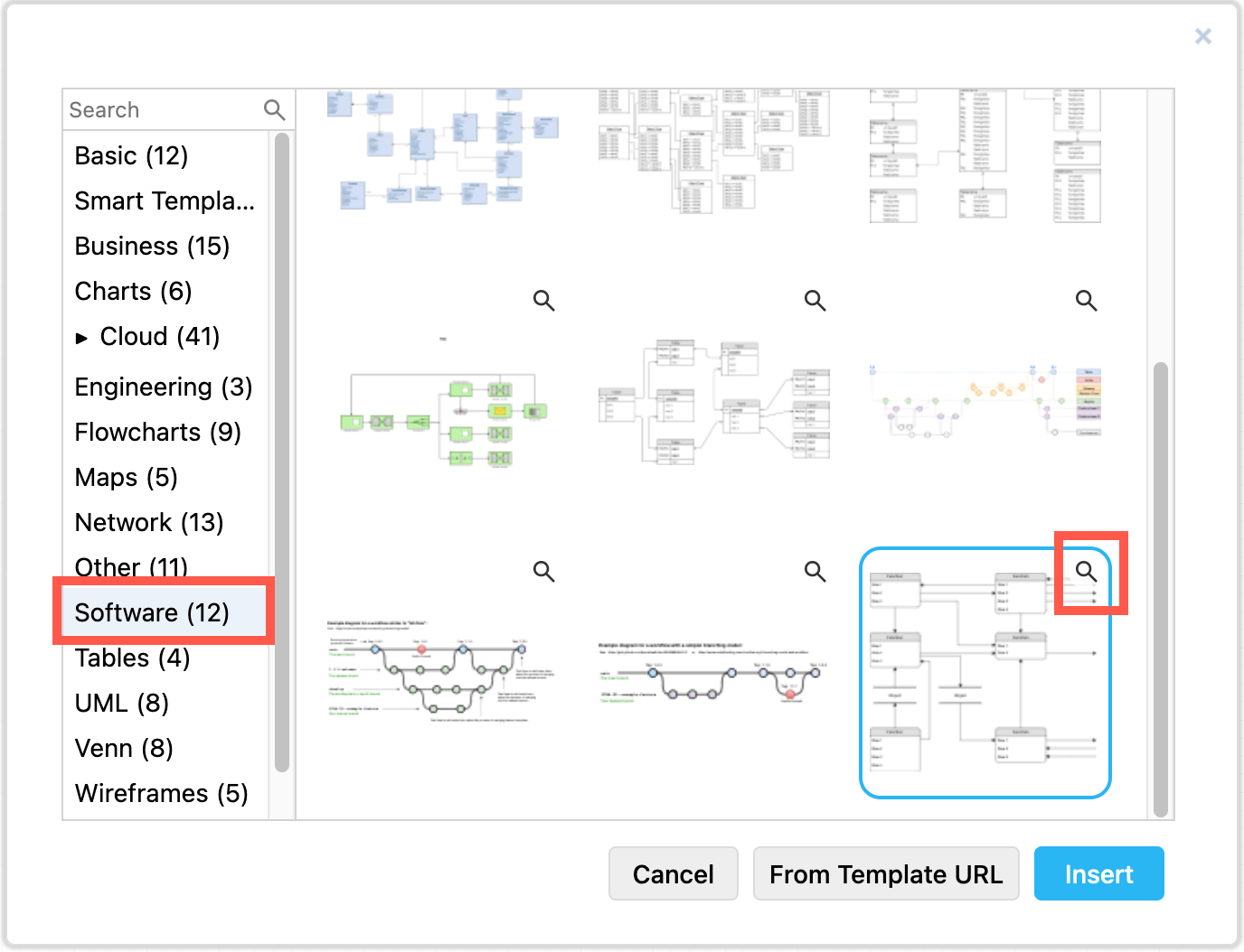 Use a data flow template from the draw.io template library