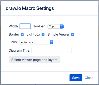 Use the draw.io Macro Settings in Confluence to enable the Simple Viewer