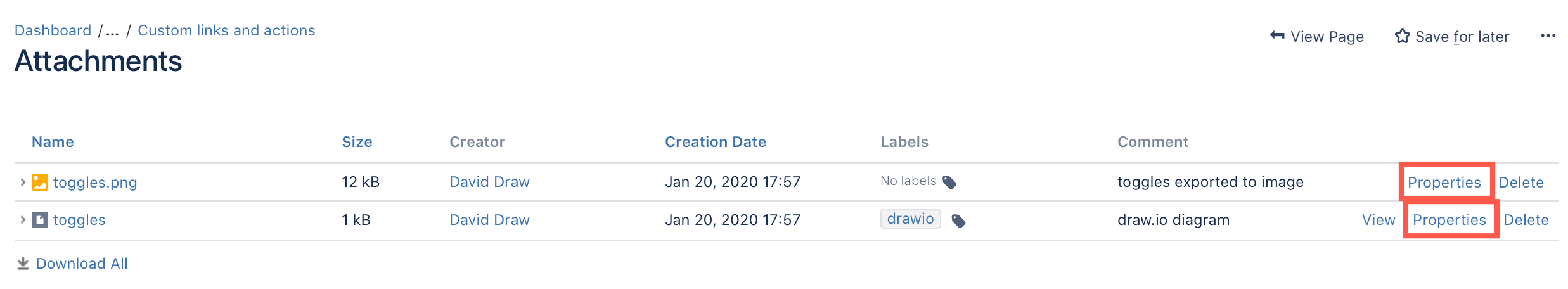 Edit the properties of the PNG and diagram file