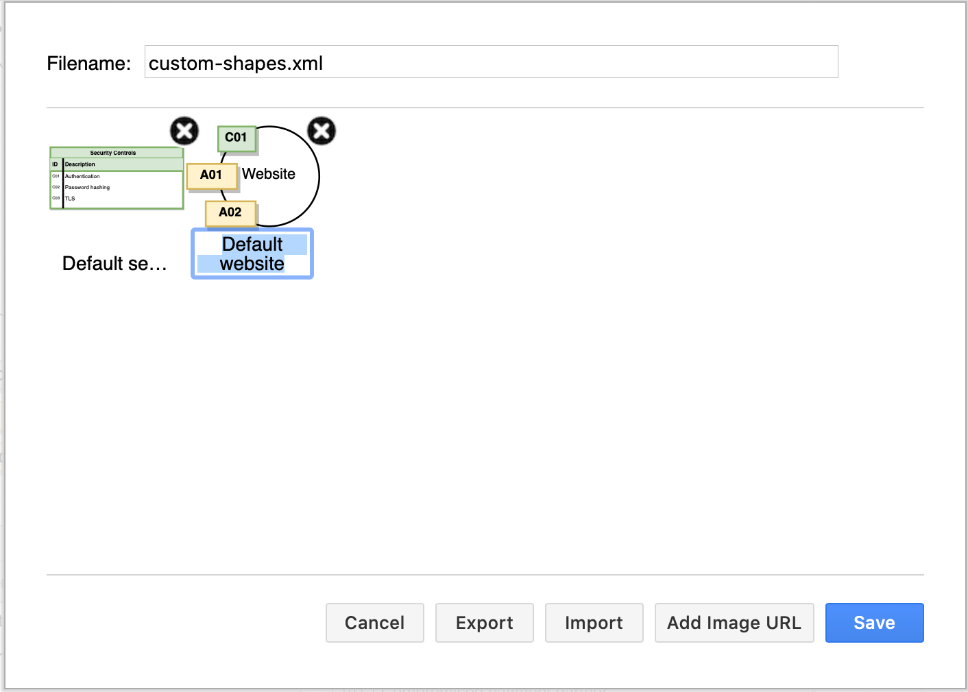 Editing shape names in your custom library