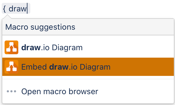 Add the Embed draw.io Diagram macro to your Confluence page