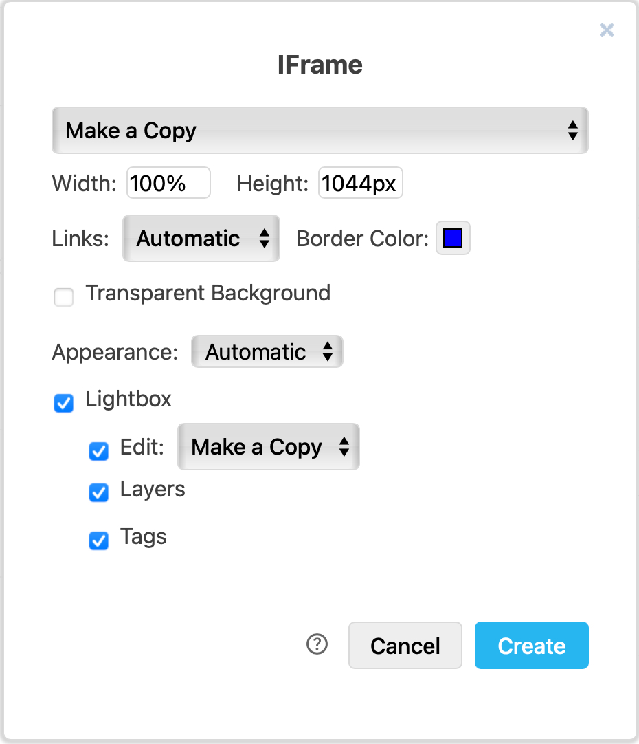 Generate a HTML code version of your diagram containing an iFrame