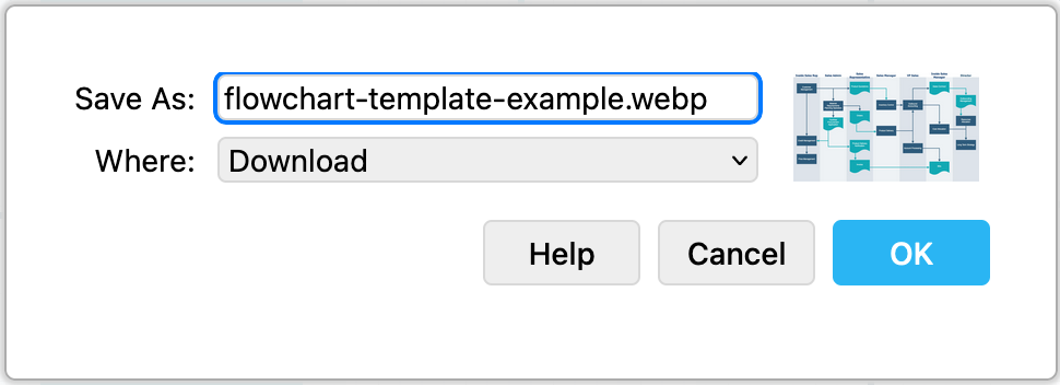 Set the options you wish to use when exporting your diagram to a WebP image file