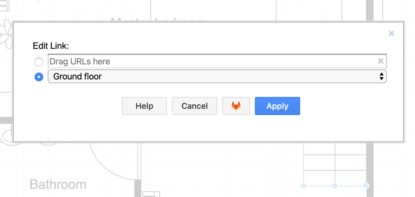 Link shapes to another page in your floorplan