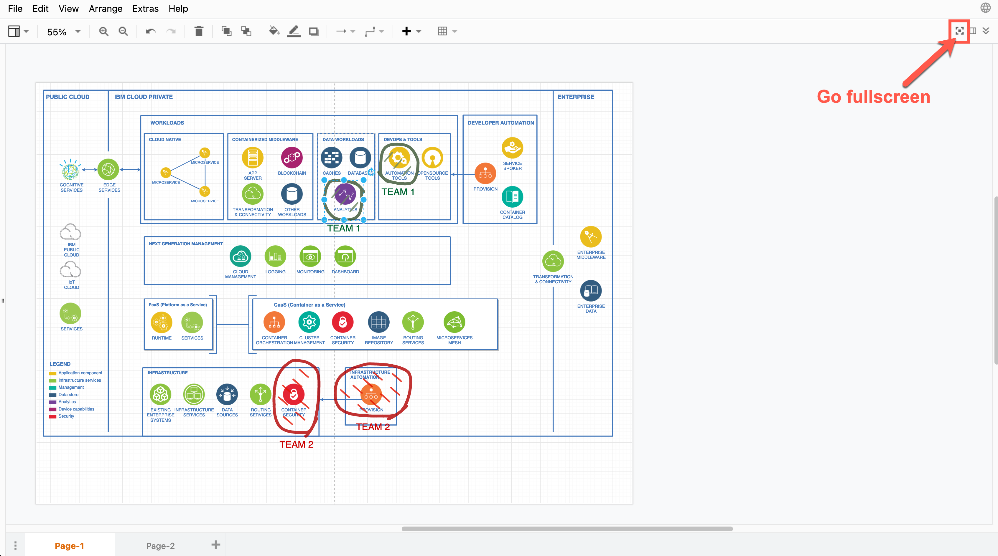 Increase the drawing canvas space