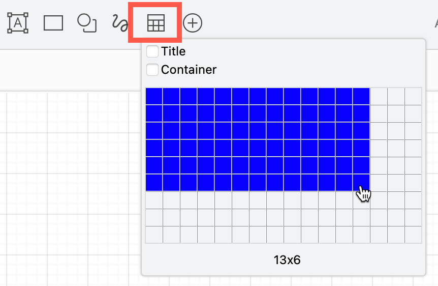 Add a table to be the foundation of your Gantt chart in draw.io