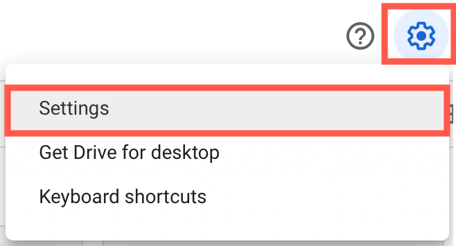 Open your Google Drive settings