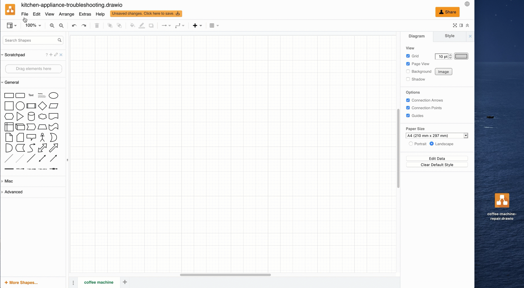 Import diagrams into an existing diagram in two different ways