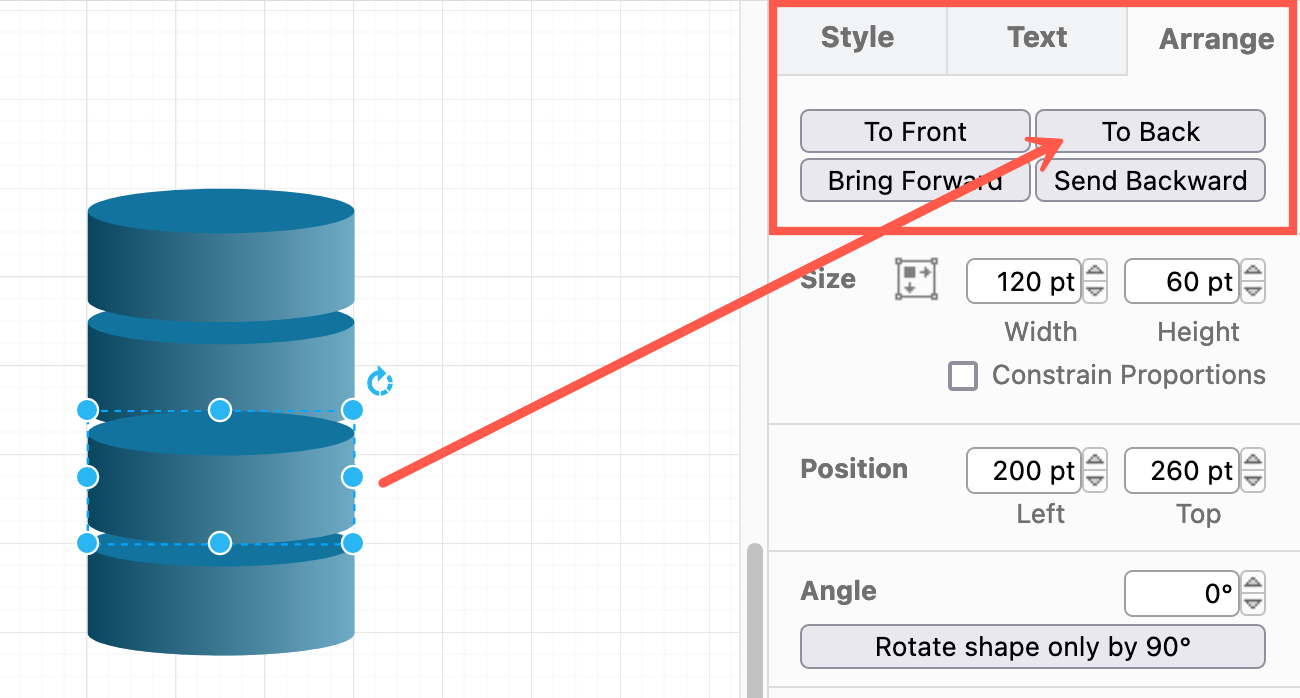 Move shapes forward or backward to fix the overlap order