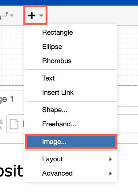 Insert an image into a draw.io diagram on Confluence Server from the diagram editor