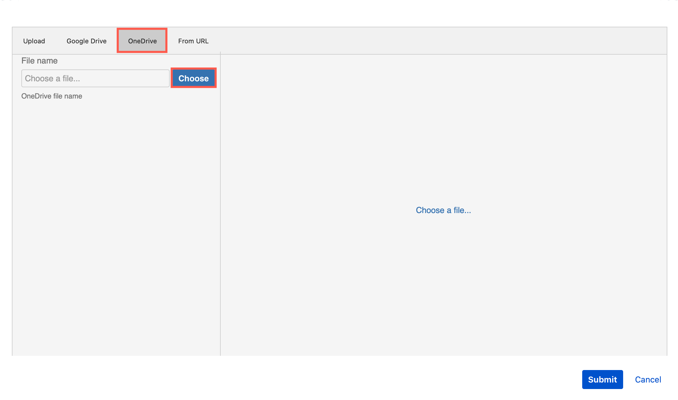 Click Choose to look for the .drawio diagram file in your Google Drive