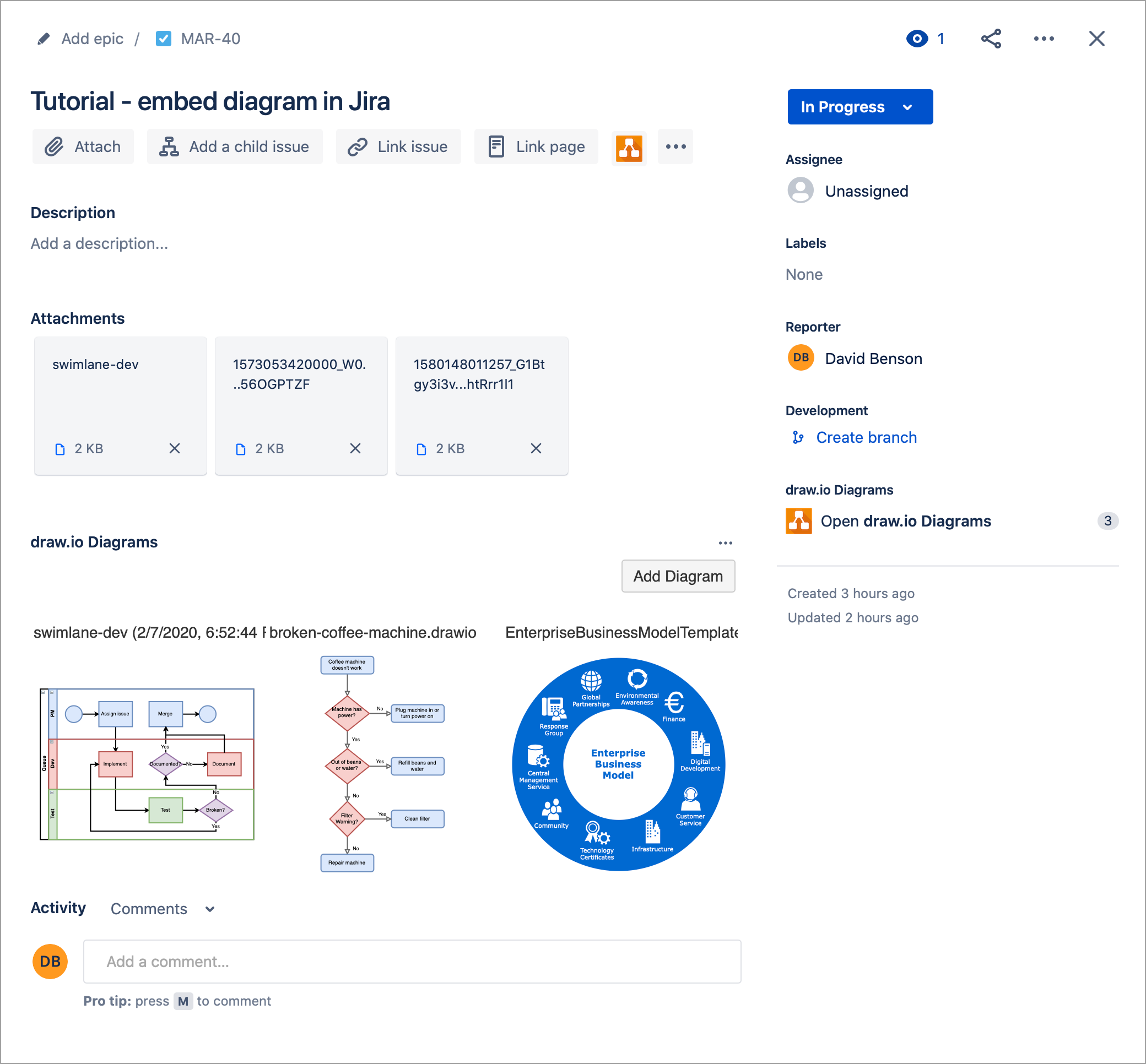 Diagrams on a Jira Cloud issue - from Google Drive, One Drive and stored on the ticket itself