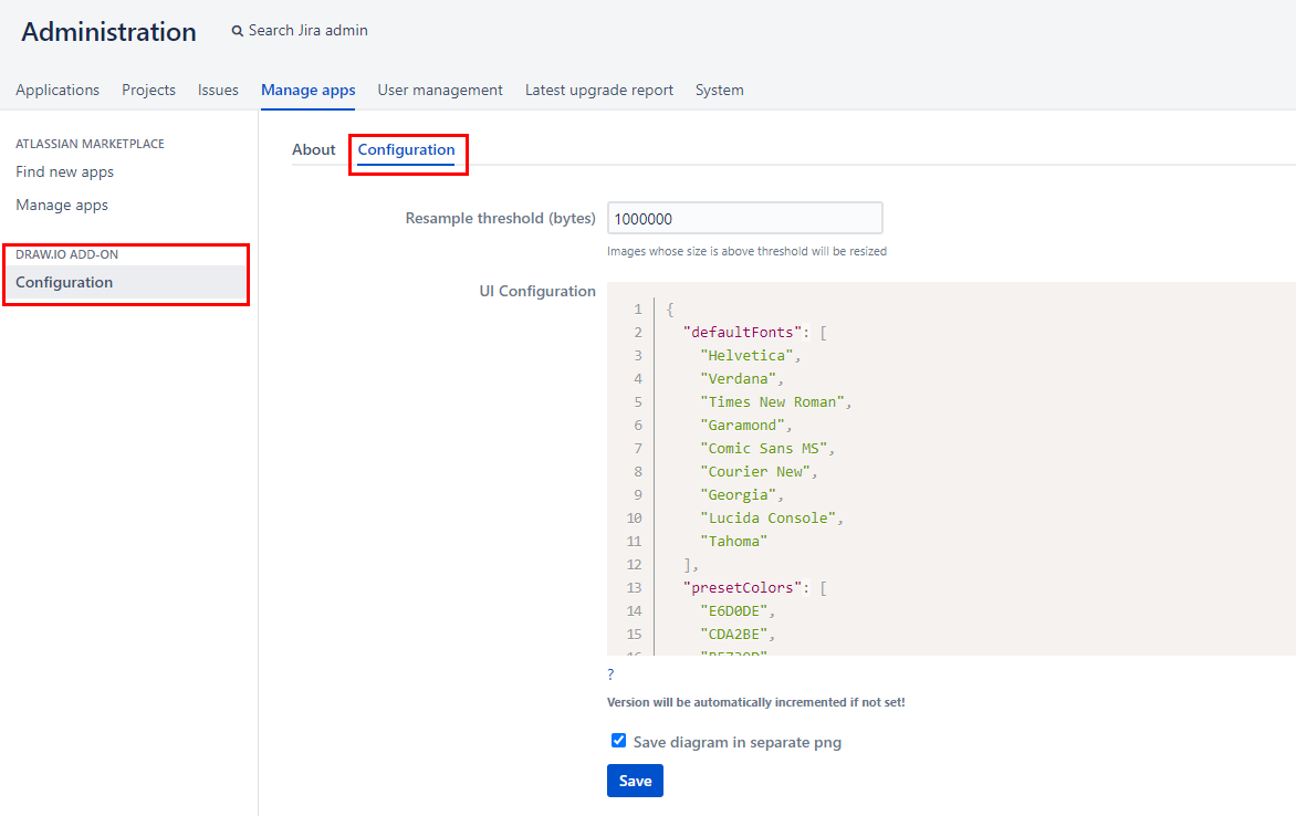 draw.io Configuration in Jira Server