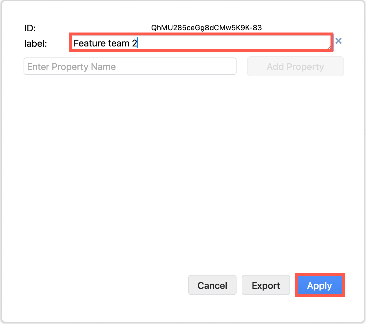 In the Edit Data dialog for that layer, change the label text and click Apply to rename it