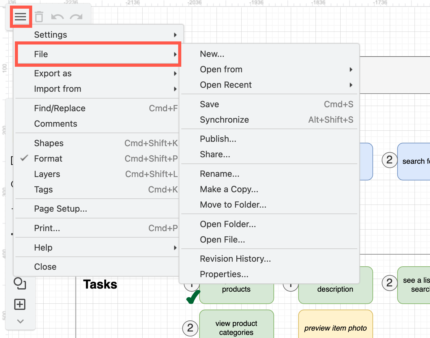 Share diagrams stored in online storage platforms and comment on diagrams stored in Google Drive