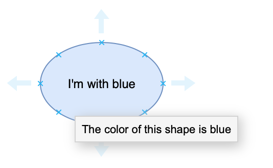 How the example tooltip with a placeholder appears when you hover over the shape