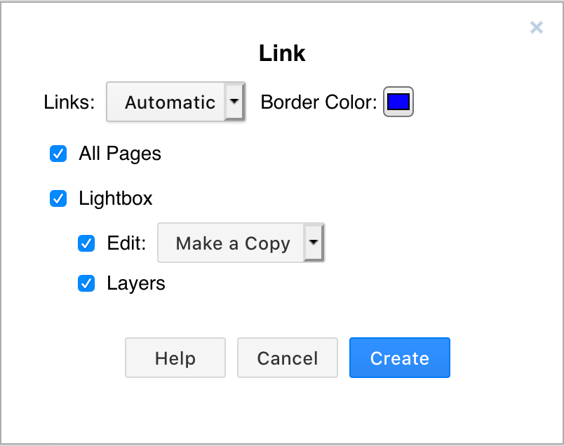 Viewer options when publishing your diagram as a link from Google Drive