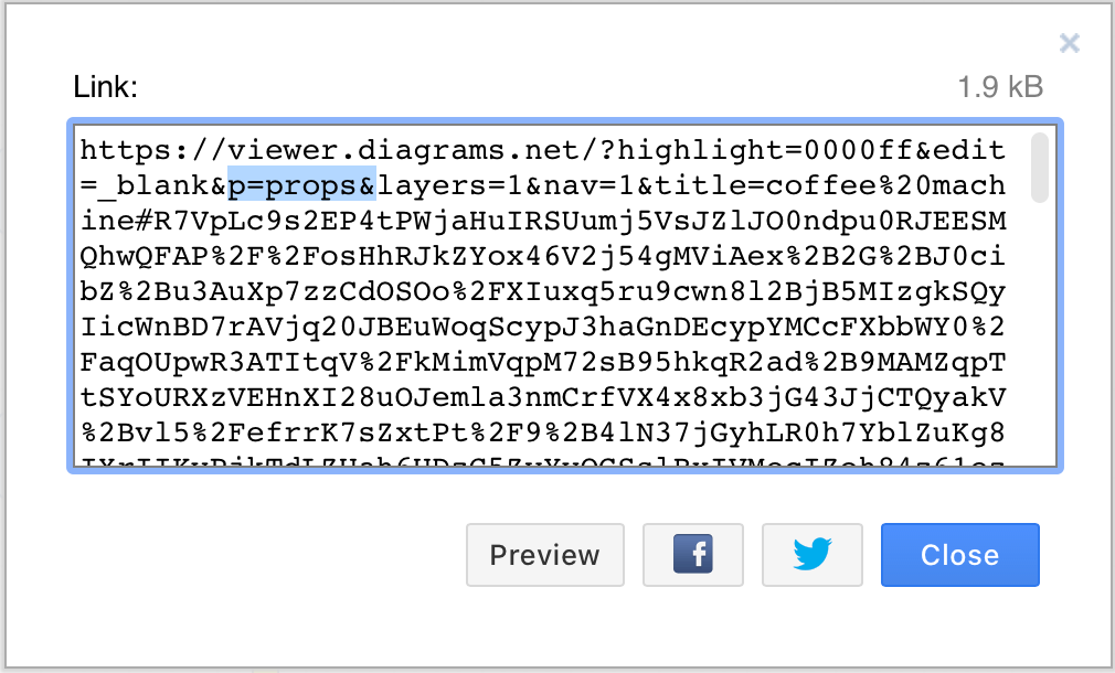 Share a link to your diagram and enable the properties plugin