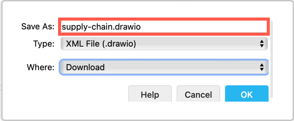 Save your draw.io diagram in many supported native formats via the menu File > Save As