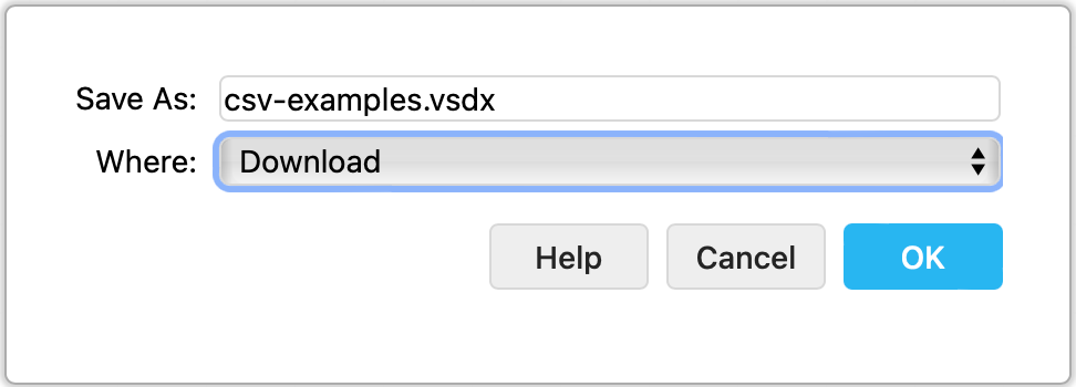 Export your diagram as a VSDX, and choose where to save the exported VSDX file