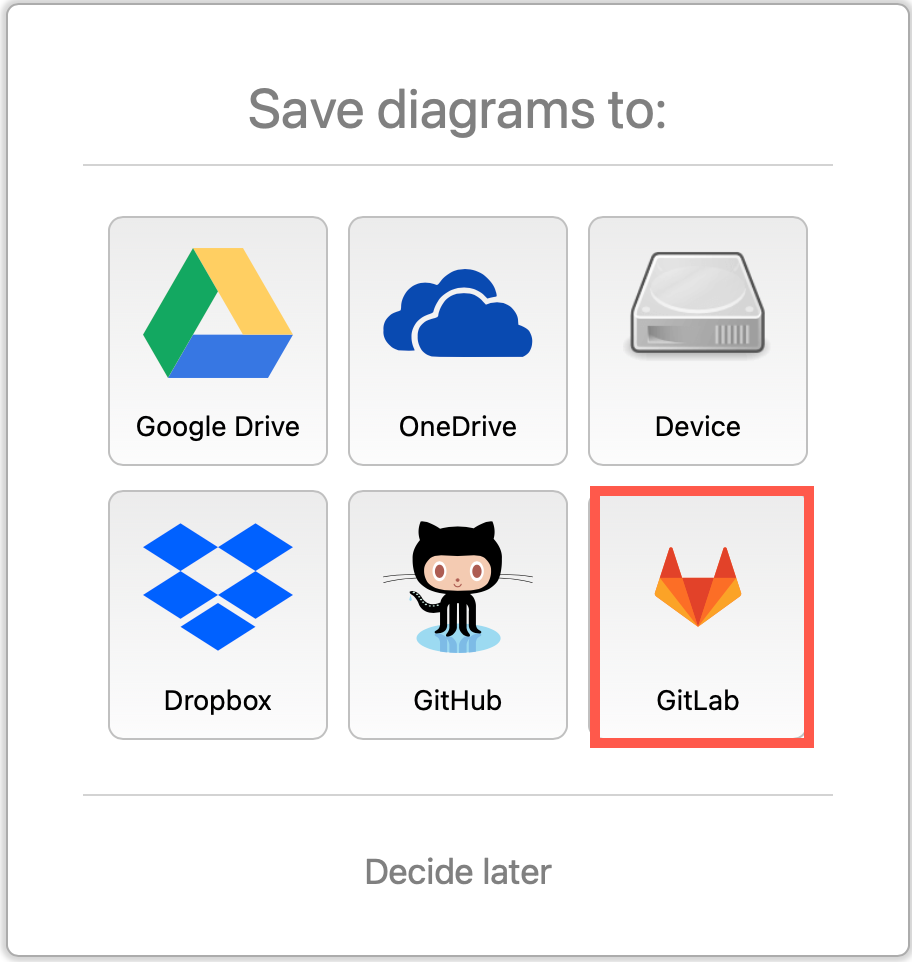 Select GitLab as the location where you want to store your files
