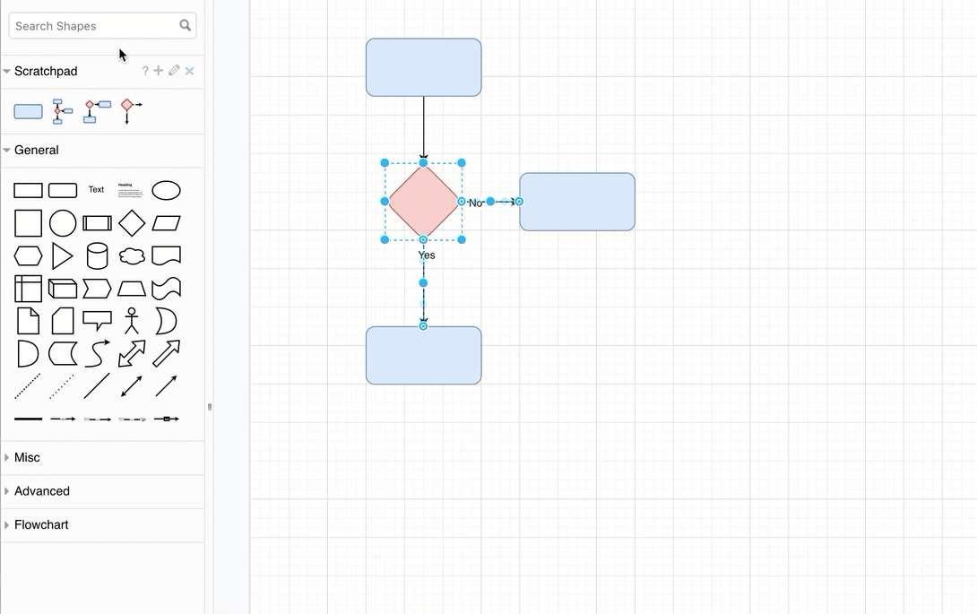 Edit the contents of the scratchpad in draw.io