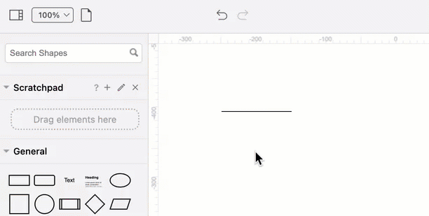 Use a waypoint shape to draw a Reed-Kellogg sentence diagram