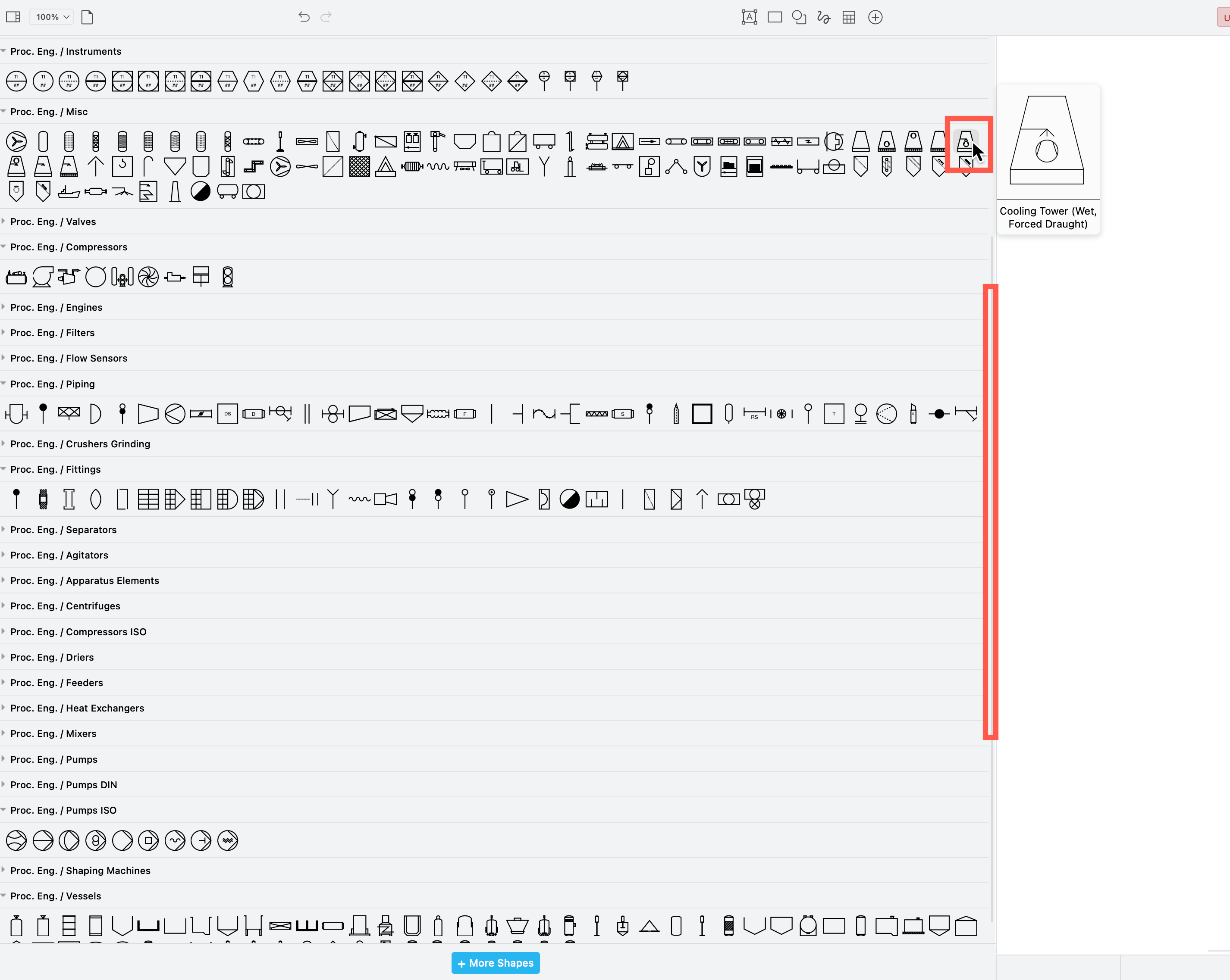 Use the Process Engineering shape library in draw.io to visualise manufacturing processes