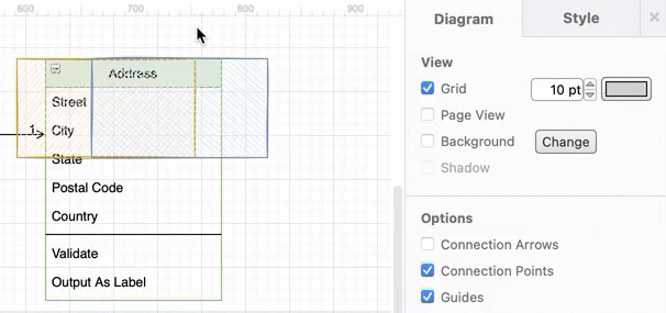 Select the next shape down the stack when shapes are overlapping in draw.io with Alt+Click