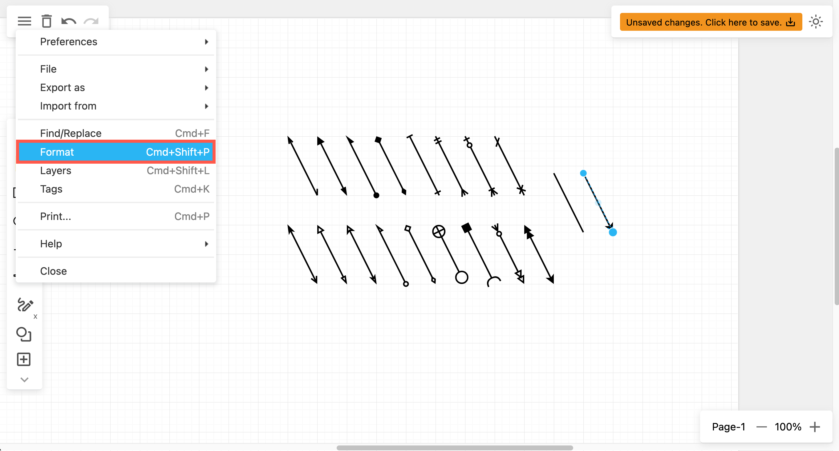 Display or hide the format panel via the menu in the Sketch editor theme