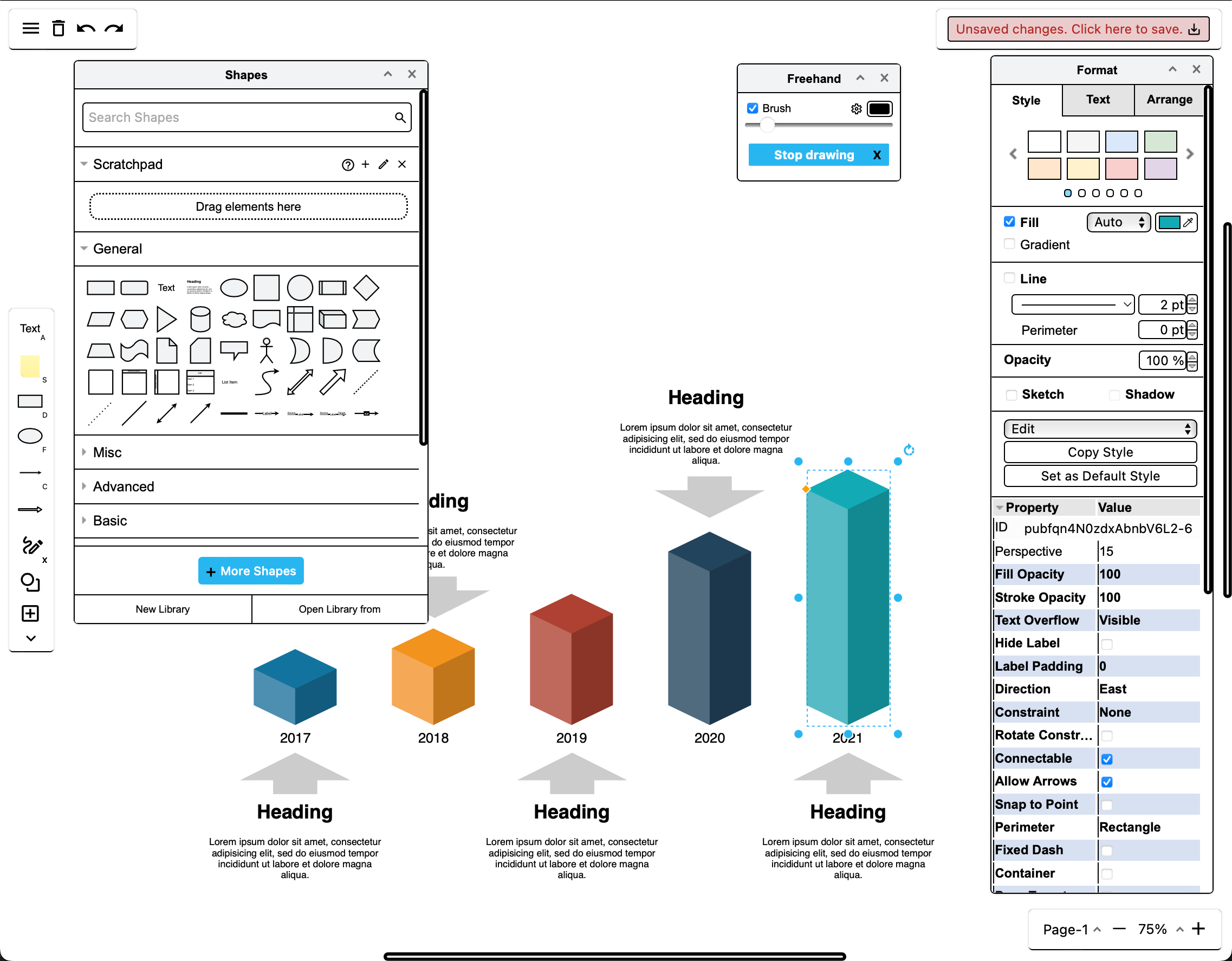 High contrast works on all of the draw.io editor themes