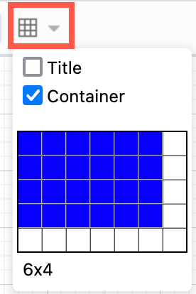 Add a cross-functional table by selecting the Container checkbox in the Table tool in draw.io