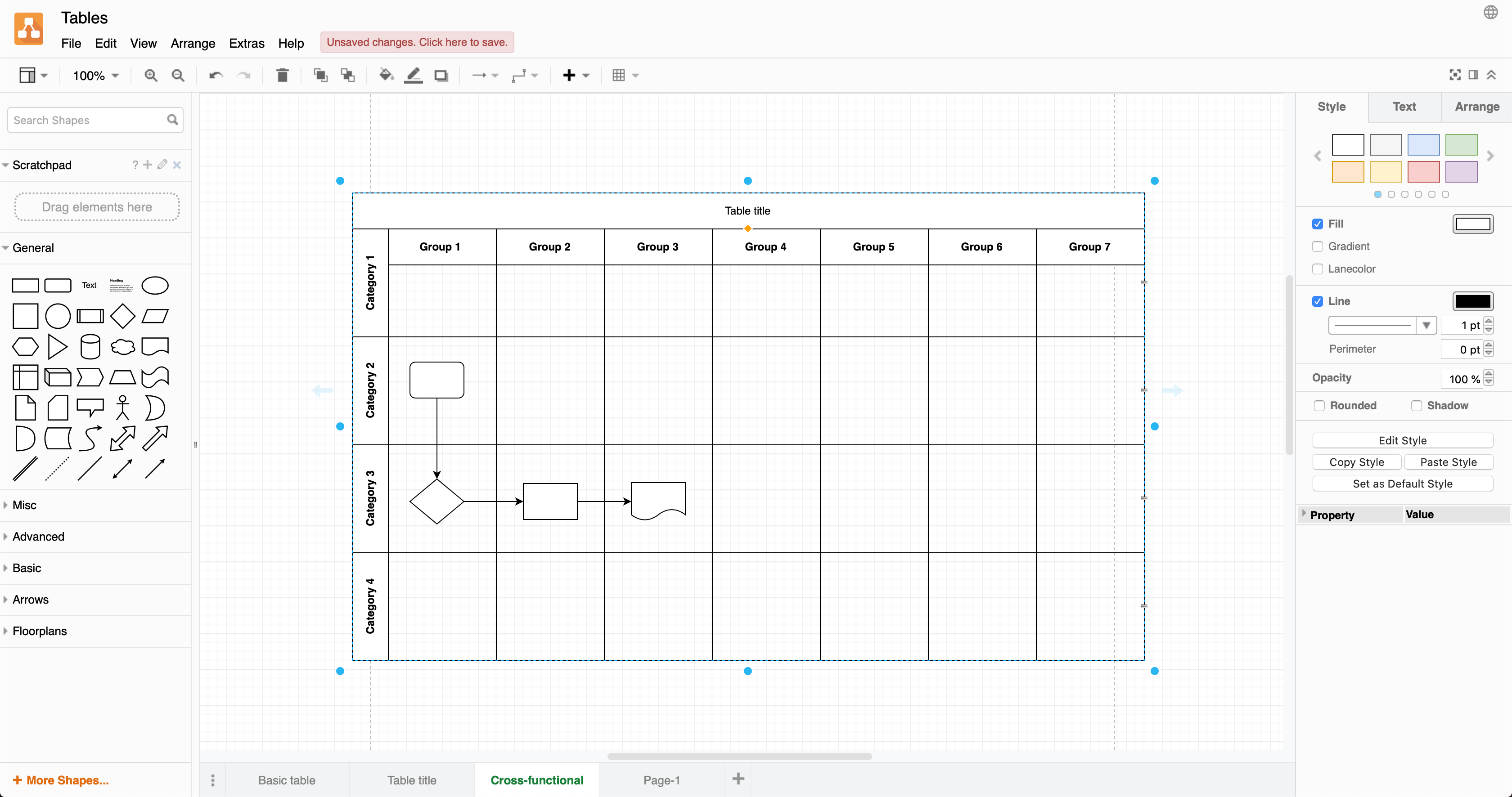 Add text to a selected table cell just like you would a shape label in draw.io